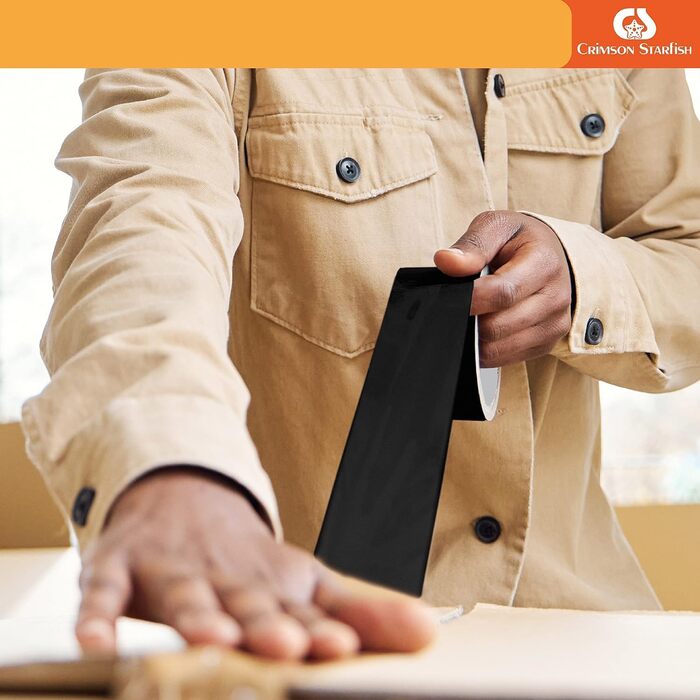 Чорна клейка стрічка 24 рулони клейкої стрічки 48 мм x 45 м Водонепроникна Універсальна стрічка для використання всередині та зовні приміщень Міцна упаковка з 24 шт.