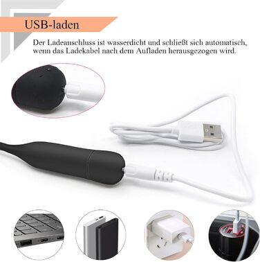 Гнучкий уретральний вібратор BDSMYEE для чоловіків, 355 мм, силіконовий, 10 режимів вібрації, стимуляція простати та уретри