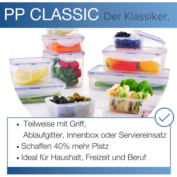 Пластикові контейнери для зберігання продуктів Lock & Lock набір з 3 предметів квадратні ланч-бокс з роздільником 1,4 л (3 x 1400 мл) прозорі