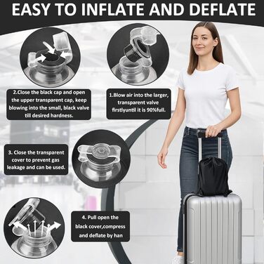 Подушка для підняття ніг, надувна подушка для підтримки ніг для сну, комплект клиноподібної подушки та маски для сну, для вагітних та післяопераційного відновлення, подушка для підтримки ніг для зняття тиску на ноги та покращення кровообігу (чорна)