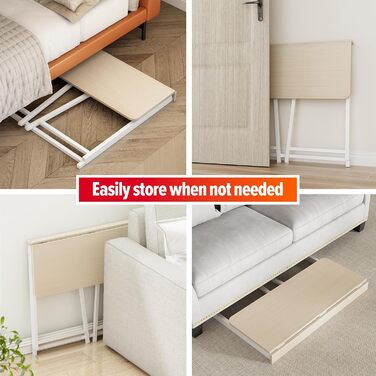 Маленький розкладний стіл 80 см, Розкладний стіл, Маленький розкладний стіл, Маленький комп&39ютерний стіл для невеликих приміщень, Вузький стіл для домашнього офісу, Бежевий 80x40 см