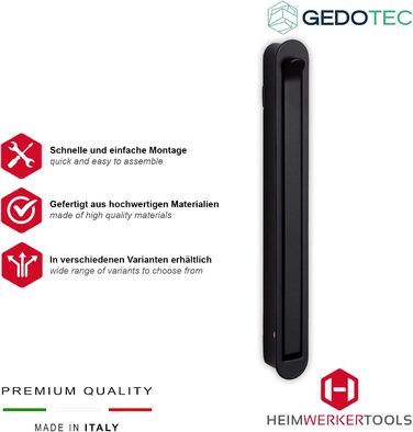 Складний гачок Gedotec металевий чорний матовий MITAL вбудований гачок складний Розміри 140 x 16 мм Вантажопідйомність кг Вентиляц