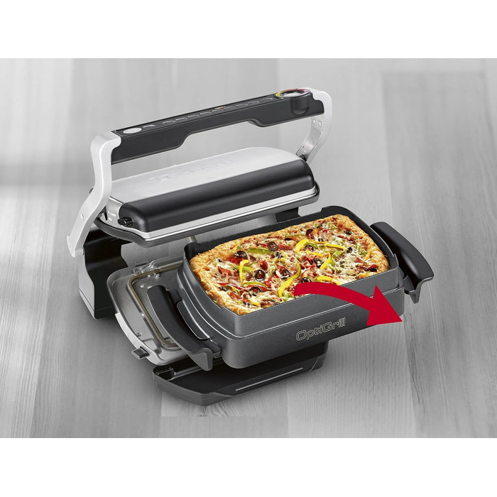 Деко для випікання Tefal XA7278 OptiGrill XL підходить для всіх моделей OptiGrill XL Місткість 2 літри Лита під тиском алюмінієва форма з антипригарним покриттям Кількість порцій від 4 до 6 Чорний