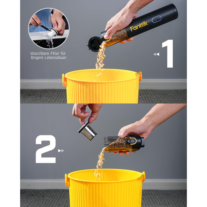 Акумуляторний автомобільний пилосос Fanttik Slim V8 Mate з високою потужністю, 12000 Па/30 Вт, портативний пилосос RobustClean з г