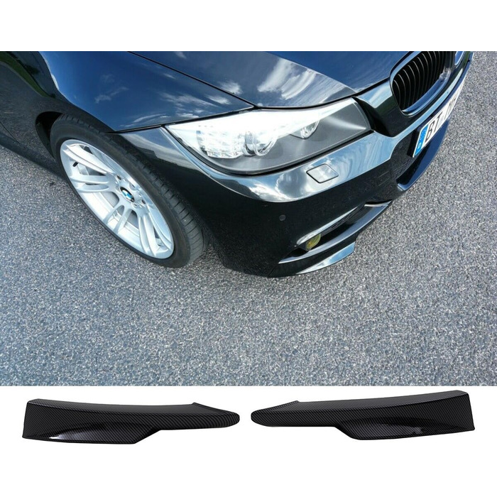 Губи-спойлер сумісні з BMW 3 Series E90 E91 LCI з бампером M-Package, 1697 Carbon Gloss Flaps Set