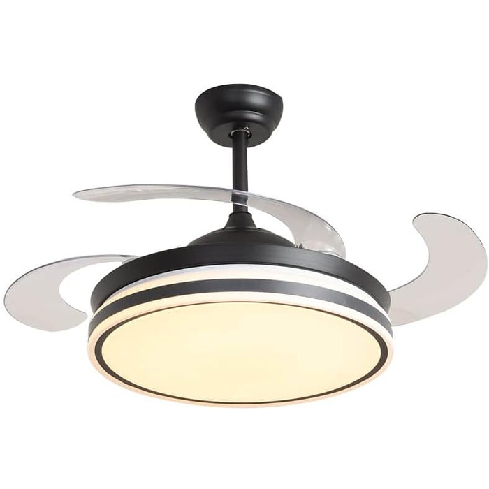 Зі світлодіодним освітленням, включаючи дистанційне керування, має інноваційний механізм складання та розкладання крил 60 Вт, чорний