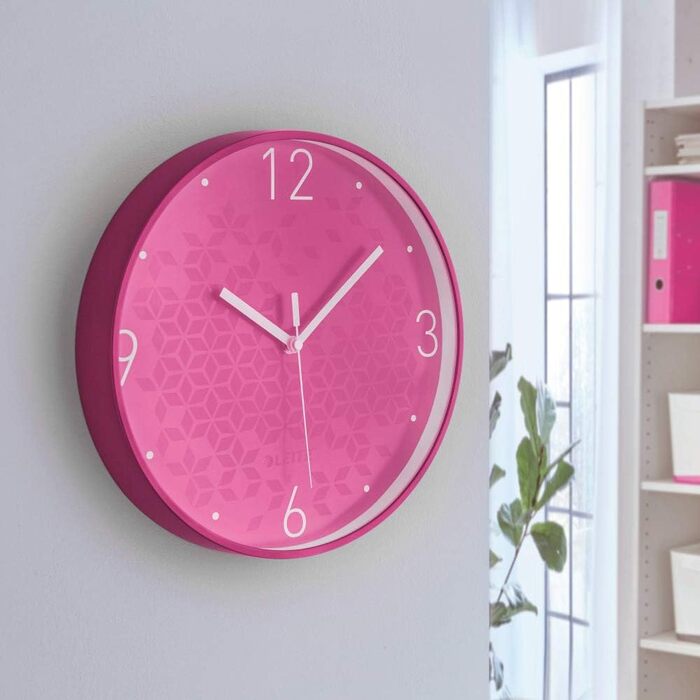 Настінний годинник Leitz WOW, рожевий, 32.5 x 31.1 см
