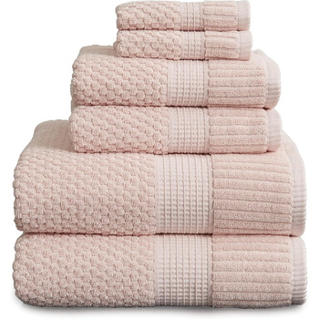 Набір рушників з 100 бавовни, 6 предметів, надзвичайно м'які та поглинаючі, швидкосохнучі, 2 банних рушники, 2 рушники для рук та