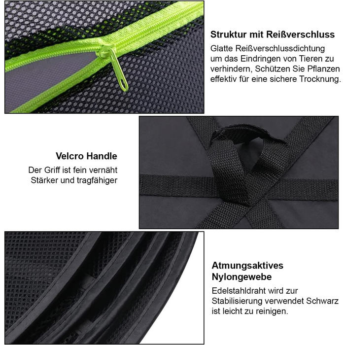 Сітка для сушіння трав Coopache чорна, 4-шарова сушарка для трав підвісна з S-подібними гачками, стійка для сушіння рослин на блис