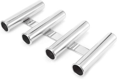 Тримач для вудки KIMISS з 4 трубками з нержавіючої сталі для кріплення на човні та яхті - вертикальне кріплення для безпечної риболовлі в морському середовищі