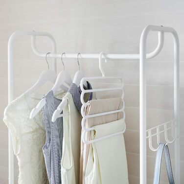 Вішалка для верхнього одягу, Шафа, Вішалка для одягу, з полицею для взуття, Вішалка для взуття, Передпокій, Спальня, 58 x 28 x 181 см, Скандинавський, Білий Золотий HSR81WN Матовий білий Золотий дуб