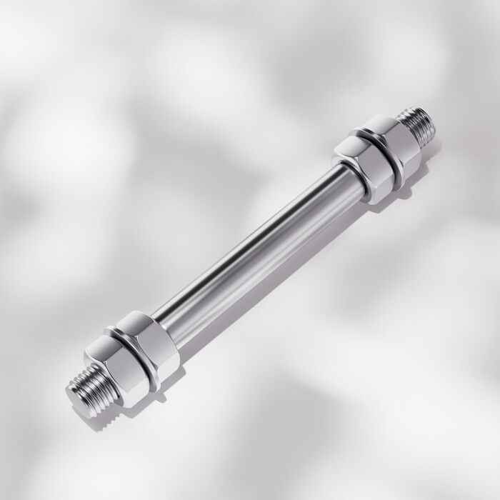 Вісь колісна Wiltec Standard 170 x 20 мм для тачки, ширина ступиці 130 мм, вісь для коліс тачок, візків, садових візків, ручних візків