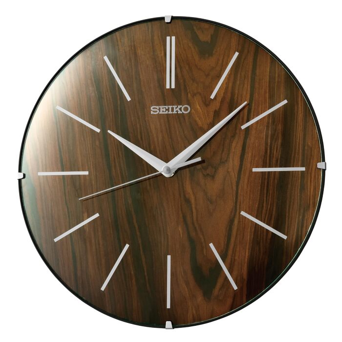 Настінний годинник Seiko з темно-коричневого дерева