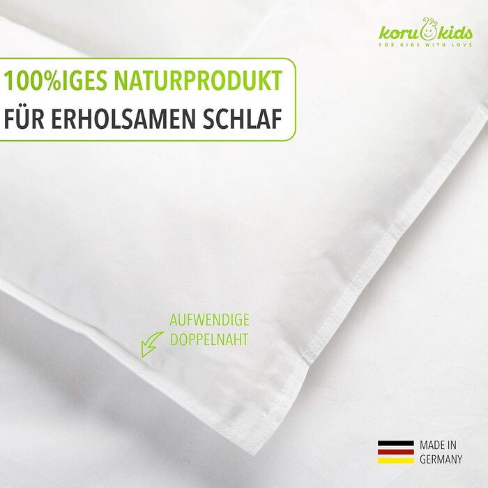 Дитяча подушка Koru Kids 40x60 см - 100 канадський пух - дитяча подушка 40x60 - можна прати при 60 градусах - Oeko-Tex - дитяча по