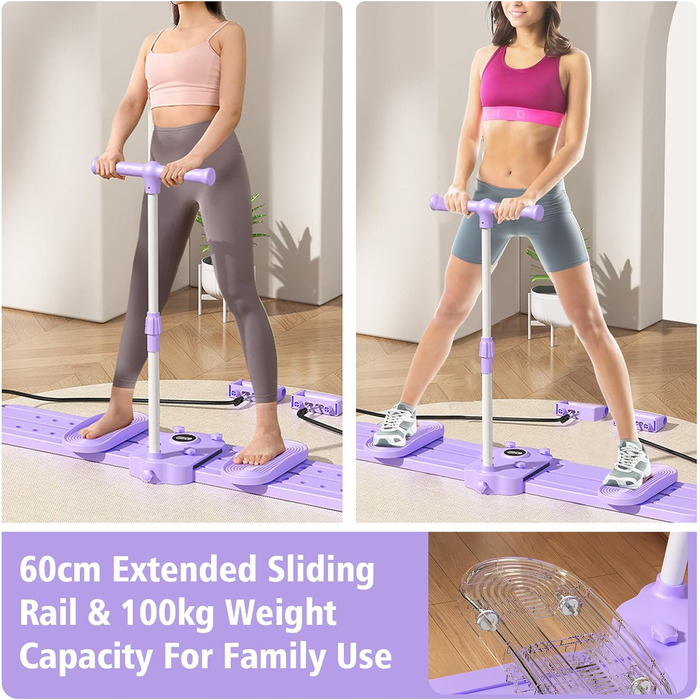 Дошка для пілатесу-реформера для домашнього використання, тренажер для м&39язів тазового дна, лижний тренажер, знімні ручки для віджимань, фітнес-дошка, тренажер для тренування м&39язів тазового дна для жінок, силові тренування та корекція фігури