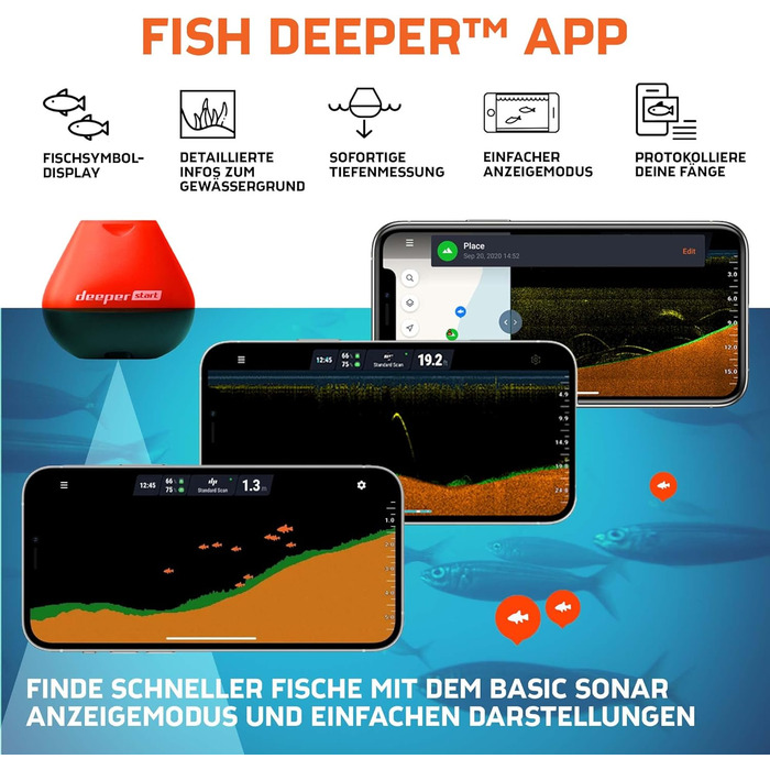Розумний ехолот Deeper START - легкий бездротовий ехолот Wi-Fi для берегових рибалок