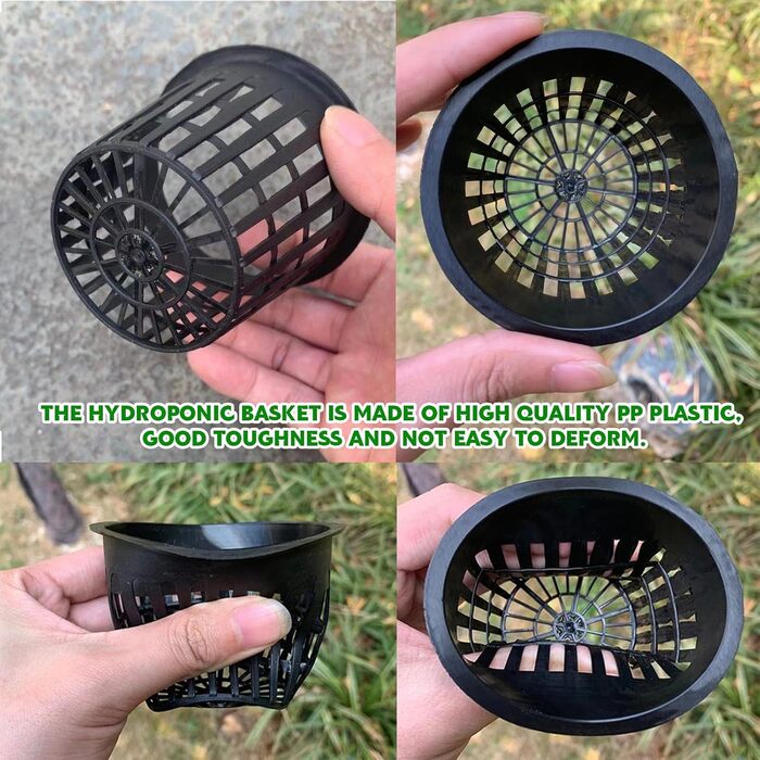 Пакетів горщиків для сітки для гідропоніки, кошик для гідропоніки 8,3 см. Горщики для рослин. Горщик для гідропоніки. Сітка для рослин. Садові приналежності для гідропоніки (чорні), 30