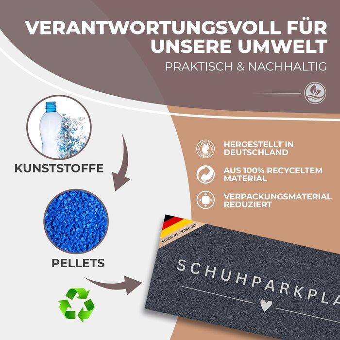 Килимок для паркування взуття 75x30 см сірого кольору Мийний та нековзний килимок для взуття та піддон для крапель Ідеально підходить як килимок для взуття та килимок для зберігання взуття Килимок для уловлювання бруду для коридору та входу 01 75 x 30 см