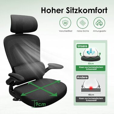 Ергономічне офісне крісло Farini, комп&39ютерне крісло з колесами, письмове крісло для комфортного домашнього офісу, крісло керівника з регульованою висотою та підголівником, чисто чорне