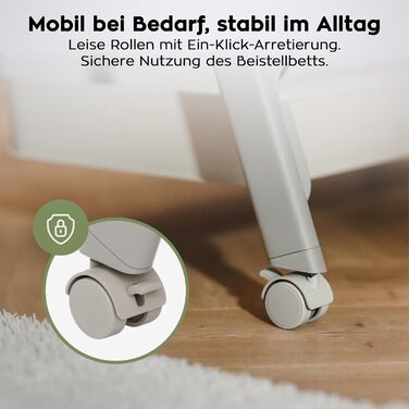 Дитяче ліжечко TULANO Dream 50 3-в-1 з колесами - Дитяче ліжко - Дорожнє ліжечко з матрацом - Регульована висота - Відкидна спальна поверхня - З москітною сіткою та кошиком для зберігання - Бежевий