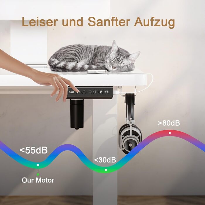 Стіл Homall з регульованою висотою та USB-портом 140x60 см, комп&39ютерний стіл стоячи, ергономічний стіл для домашнього офісу (140x60 см, білий) 140x60 см білий