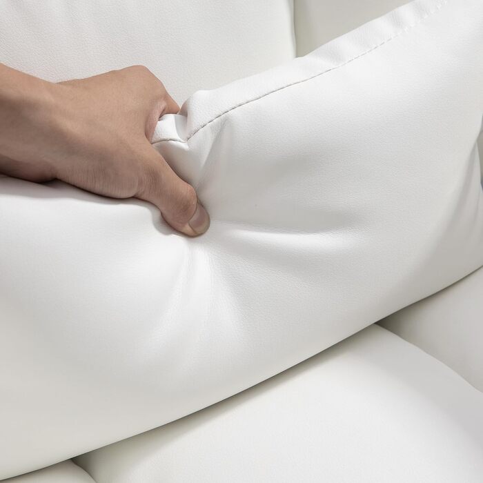 Офісний стілець HOMCOM Ергономічне робоче крісло з поперековою опорою, підлокітниками, підставкою для ніг, регульованим по висоті поворотним кріслом зі штучної шкіри, м&39яке комп&39ютерне крісло, білий колір