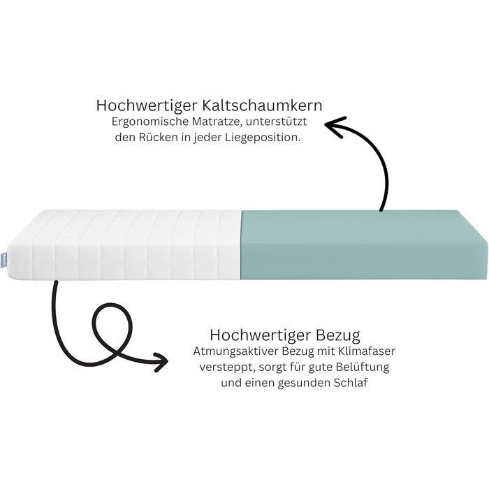 Матрац XDREAM Pure 7-зонний 140x200 см H3 (рівень жорсткості 3) середньої жорсткості Ергономічний матрац з холодної піни Гіпоалергенний та антибактеріальний Знімний чохол, який можна прати Сертифіковано Oeko-Tex (11 см, 140 x 200 см) Рівень жорсткості 3 1