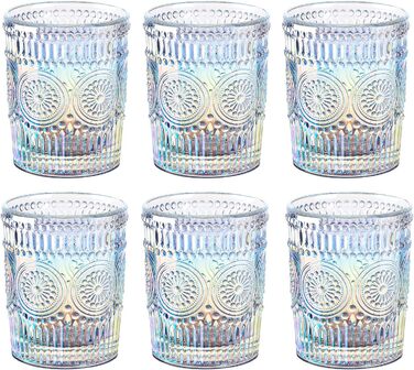 Мл Rainbow Water Glasses - Окуляри-тумблери Барвистий набір з 6 шт. - Шиммерні склянки для пиття Романтика для води, напоїв, кокте