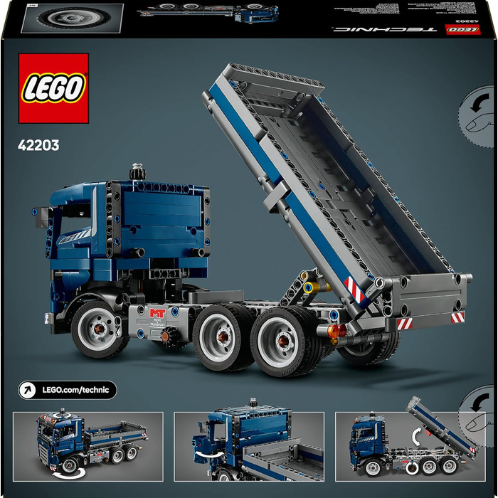 Іграшка LEGO Technic Самоскид з кермом та рухомою платформою - Синя будівельна машина - Ідея подарунка на день народження або свята - Конструктор для хлопчиків та дівчаток віком від 9 років 42203