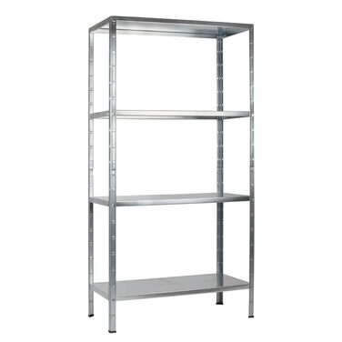 Система стелажів SCHULTE з 4 полицями PowerMAX, вантажопідйомність 70 кг, 200x100x50 см (ВxШxГ), оцинкована (полиця для зберігання, полиця для майстерні, полиця для підвалу, полиця для гаража, металева полиця)