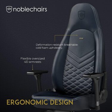 Ігрове крісло noblechairs Icon TX, тканинне, ергономічне, ігрове крісло, 150 кг, ігрове крісло, обертове крісло, текстильна тканина, включаючи подушку, антрацит