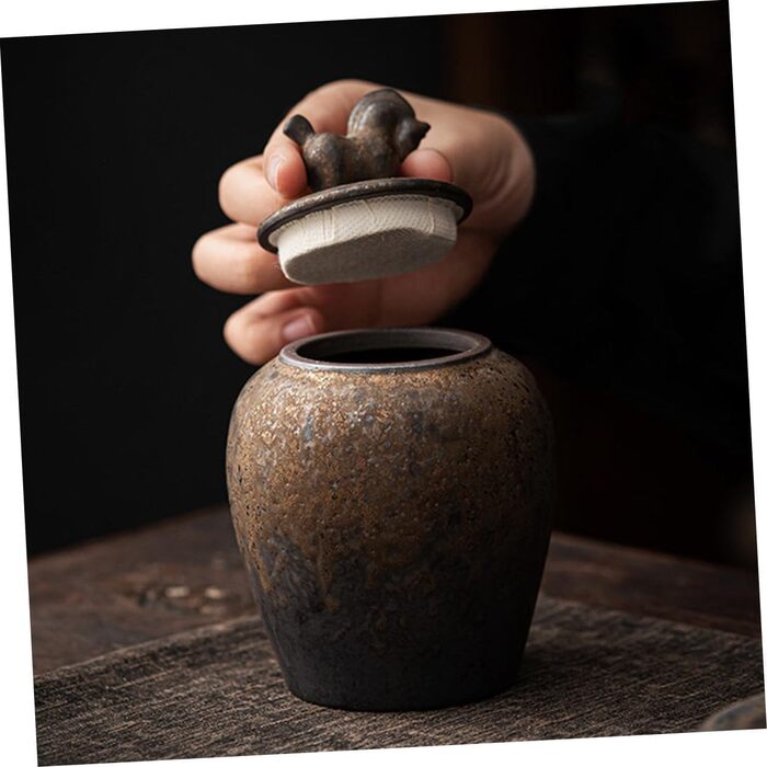 Керамічна ємність для чаю, щільно закривається, невелика побутова банка для зберігання чаю, контактує з харчовими продуктами, міцна та практична кришка