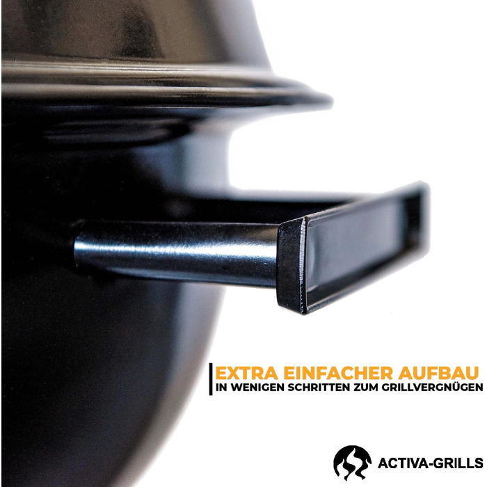 Чайник-мангал ACTIVA Montenegro Преміум-мангал з регульованою подачею повітря, високоякісною решіткою та кришкою Вугільний мангал