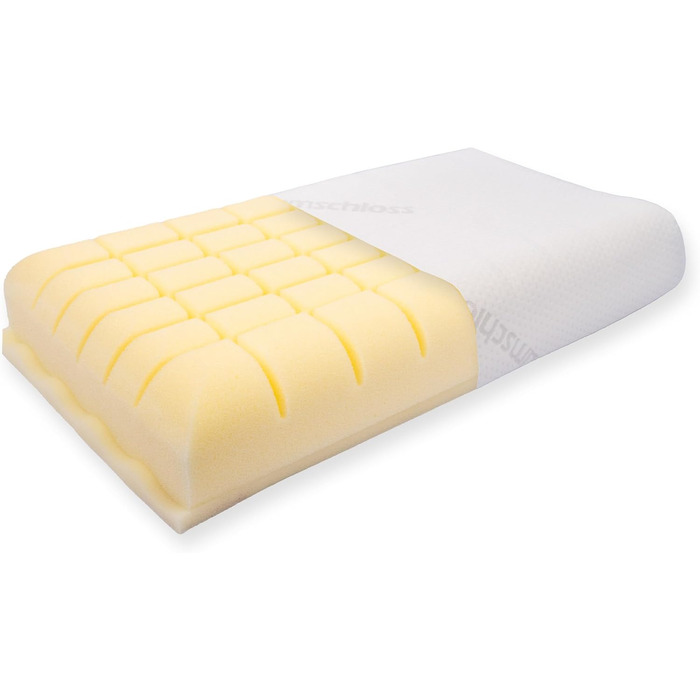 Підтримуюча подушка для шиї Traumschloss Comfort - регульована по висоті, подушка для зняття тиску з в&39язкопружним пінопластовим ядром (RG50) та дихаючим, стійким подвійним в&39язаним чохлом - 30x60 см, 10 см