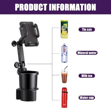 Автомобільний тримач для чашки, тримач для мобільного телефону, універсальний регульований тримач для чашки, універсальна автомобі