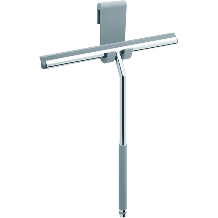 Ракель для душу Libaro FANO нержавіюча сталь силікон сірий широка довга ручка, ракель для душу без свердління, ракель для вікон ракель для води душ стіна, підлога і вікно, склоочисник для ванної ракель душової кабіни