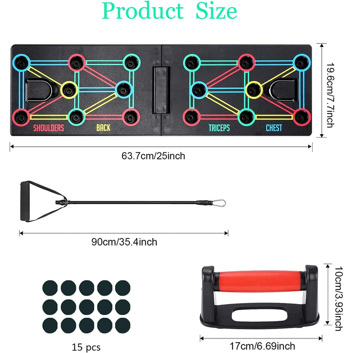 Фітнес-обладнання для віджимань, складна багатофункціональна портативна дошка для віджимань 12-в-1, фітнес-обладнання із захисними рукавичками та нековзним силіконовим килимком, спортивне обладнання унісекс