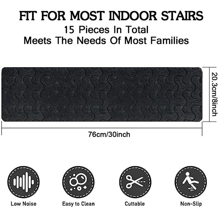 Килимки для сходів, 76x20 см, килимок для сходів, килимки для сходів, 5/10 шт. , самоклеючий килимок для сходів, протиковзкий килимок для використання всередині приміщень з дітьми та людьми похилого віку (сірий, 10 шт.) Сірий 10 шт.