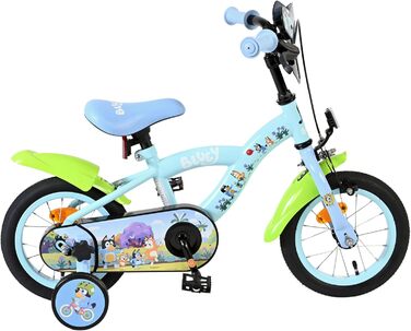 Дитячий велосипед Volare Bluey 12 35 років Ручне та ножне гальмо, знімні бічні колеса, захист ланцюга та світловідбивачі Регульоване сідло Подарунок для дівчаток та хлопчиків