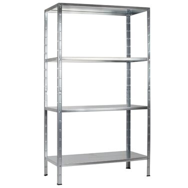 Система стелажів SCHULTE з 4 полицями PowerMAX, вантажопідйомність 65 кг, 190x100x40 см (ВxШxГ), оцинкована (полиця для зберігання, полиця для майстерні, полиця для підвалу, полиця для гаража, металева полиця)
