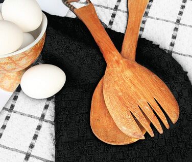 Чайних рушників Кухонні рушники, бавовняний чайний рушник 38 x 64 см - можна прати в машині (чорні та білі) 12 pack чорні та білі,