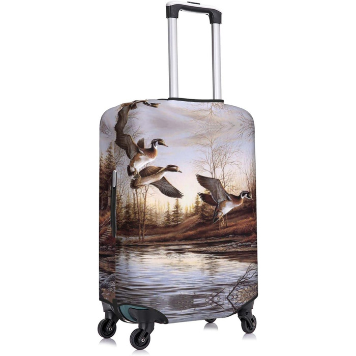 Чохол для валізи Mallard Ducks, міцний захист, підходить для багажу розміром 45,7 - 81,3 см, малий, Чорний