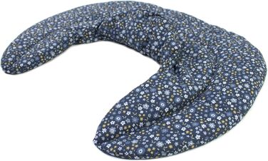 Подушка для шиї зі стійкою, органічна тканина, квітково-блакитний колір - подушка з вишневих кісточок Подушка для шиї, подушка з зерна, тепла подушка - Дуже затишна грілка для шиї