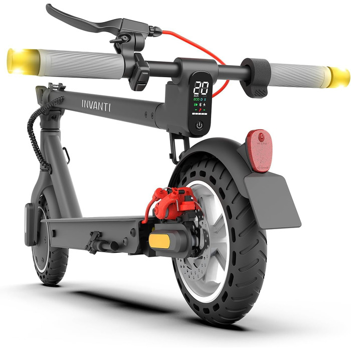 Електросамокат з допуском до дорожнього руху, електросамокат INVANTI E30, запас ходу 32 км, електросамокат для дорослих із задніми амортизаторами, електросамокат вантажопідйомністю 120 кг, складний електросамокат із застосунком та поворотниками, сірий