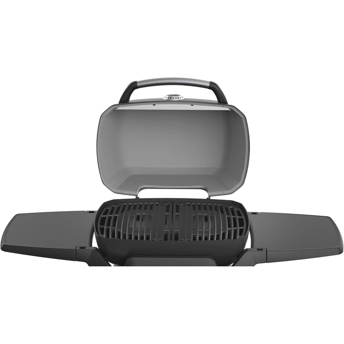 Конфорочний газовий мангал GRANDSTATE BLACK KITE 200 з візком для барбекю, піддоном для збору жиру, потужною подвійною конфоркою,