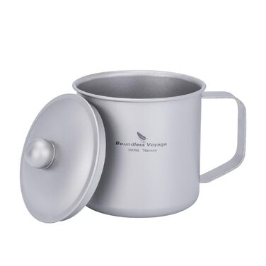 Мл титанова кемпінгова кружка з кришкою, легка дорожня чашка для кави та чаю, портативна, міцна, одношарова кружка для пиття для походів, походів з рюкзаком, пікніків, приготування їжі на свіжому повітрі Ti3023D, 360