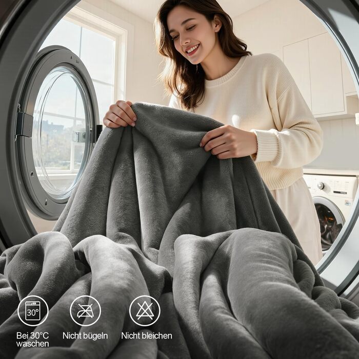 Плюшева ковдра KANKAEU 160x200 см, 550 г/м, надзвичайно м&39яка та товста ковдра, двостороння фланель та шерпа, плед для дивана, ліжка, кушетки, зима, можна прати в пральній машині, подарунковий сірий колір 160x200 см