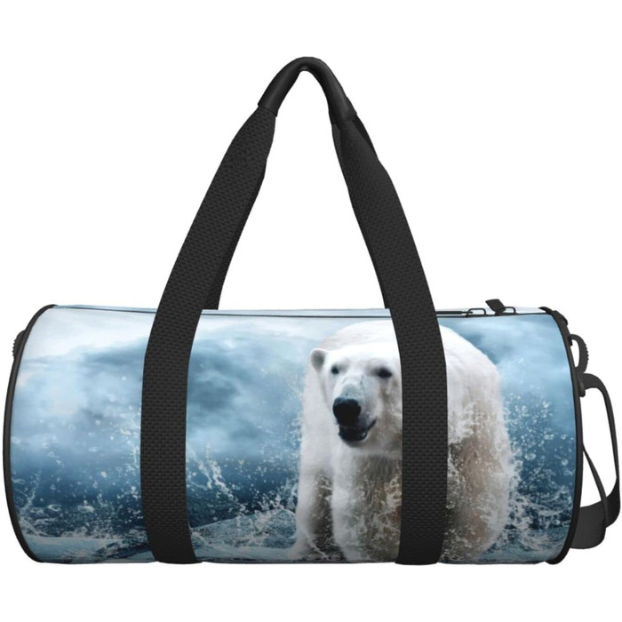 Біла спортивна сумка-мішок з кумедним малюнком білого ведмедя, дорожня сумка для чоловіків та жінок, сумка для подорожей та спорту