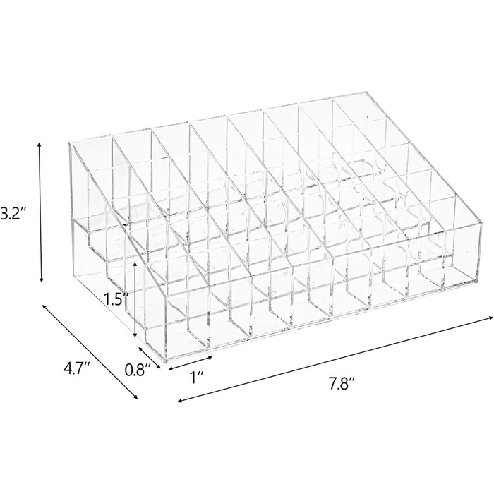 Тримач для губної помади Hedume 2 упаковки, акрилова помада та органайзер для макіяжу на 40 слотів, прозора косметична вітрина для губної помади, пензлики, пляшки