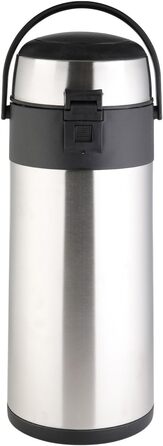 Аеропот Axentia сріблястого кольору, помповий горщик з нержавіючої сталі, об&39єм приблизно 5 л, 19 x 19 x 45 см, одинарний